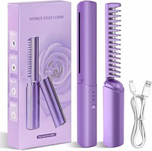 Mobile Heat Comb, Portable Cordless Hair Straightener